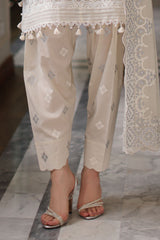 UAE-3 Piece Embroidered Lawn Suit with Chiffon Dupatta