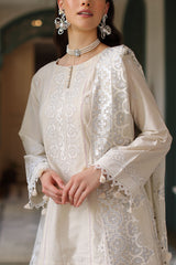 UAE-3 Piece Embroidered Lawn Suit with Chiffon Dupatta