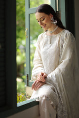 UAE-3 Piece Embroidered Lawn Suit with Chiffon Dupatta
