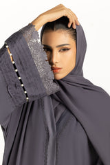 UAE-Viscose Georgette Embroidered Abaya With Embroidered Scarf IPAB-22137
