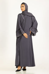 UAE-Viscose Georgette Embroidered Abaya With Embroidered Scarf IPAB-22137