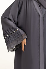 UAE-Viscose Georgette Embroidered Abaya With Embroidered Scarf IPAB-22137