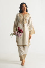 UAE-Viscose Raw Silk Embroidered Co-Ord Set