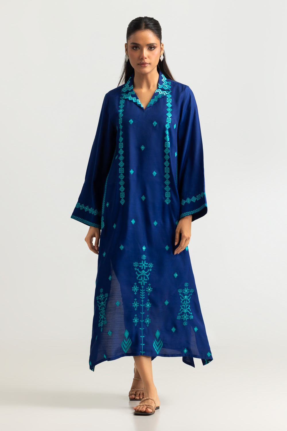 UAE- Viscose Rawsilk Embroidered Shirt