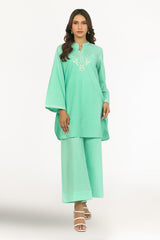 UAE- Dobby Embroidered Shirt And Cambric Trouser