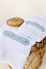 UAE-White Embroidered Towel