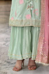 UAE-3 Piece Embroidered Lawn Suit with Chiffon Dupatta