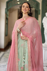 UAE-3 Piece Embroidered Lawn Suit with Chiffon Dupatta