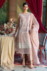 UAE-3 Piece Embroidered Dobby Suit with Borders and Zari Dupatta FE-52024