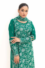 UAE -3 Piece Unstitched Embroidered Acrylic Suit with Embroidered Acrylic Dupatta AP-42010