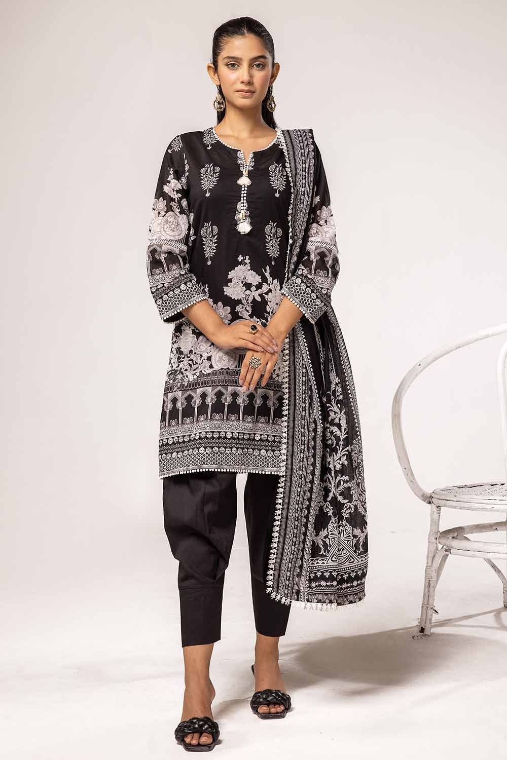 UAE -3PC Unstitched Printed Lawn Suit B-42018