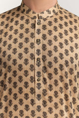 UAE -Beige Basic Kurta KR-PLN24-015
