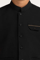 UAE-Black Styling Waist Coat KWC-PD23-013