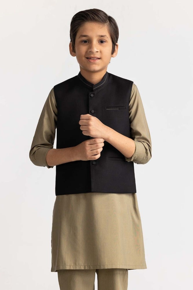 UAE-Black Styling Waist Coat KWC-PD24-002