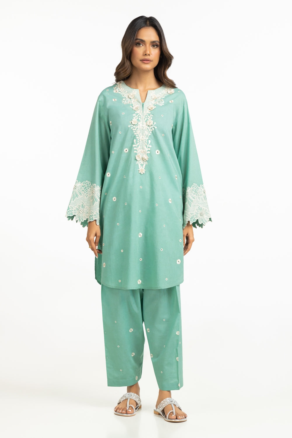 UAE-Cambric Embroidered Shirt And Trouser IPST-44599
