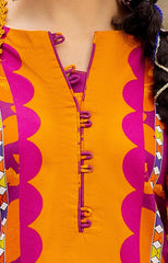 UAE -3 Piece Unstitched Embroidered Corduroy Suit with Printed Cotton Net Dupatta CD-42008