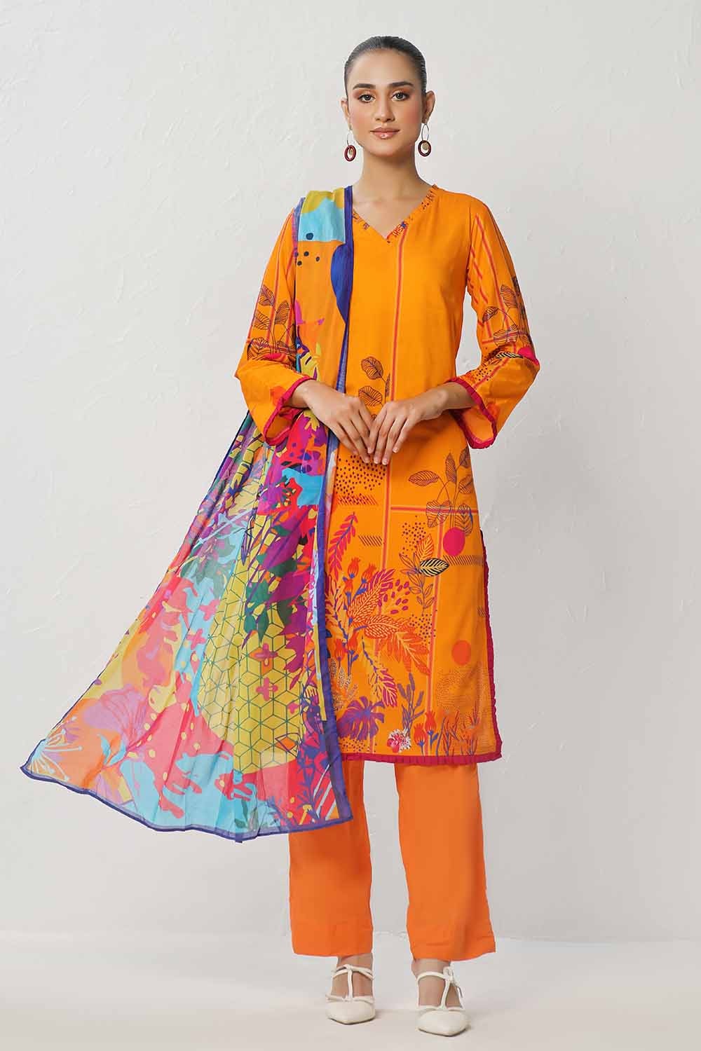 UAE -3 Piece Unstitched Printed Lawn Suit CLP-42204