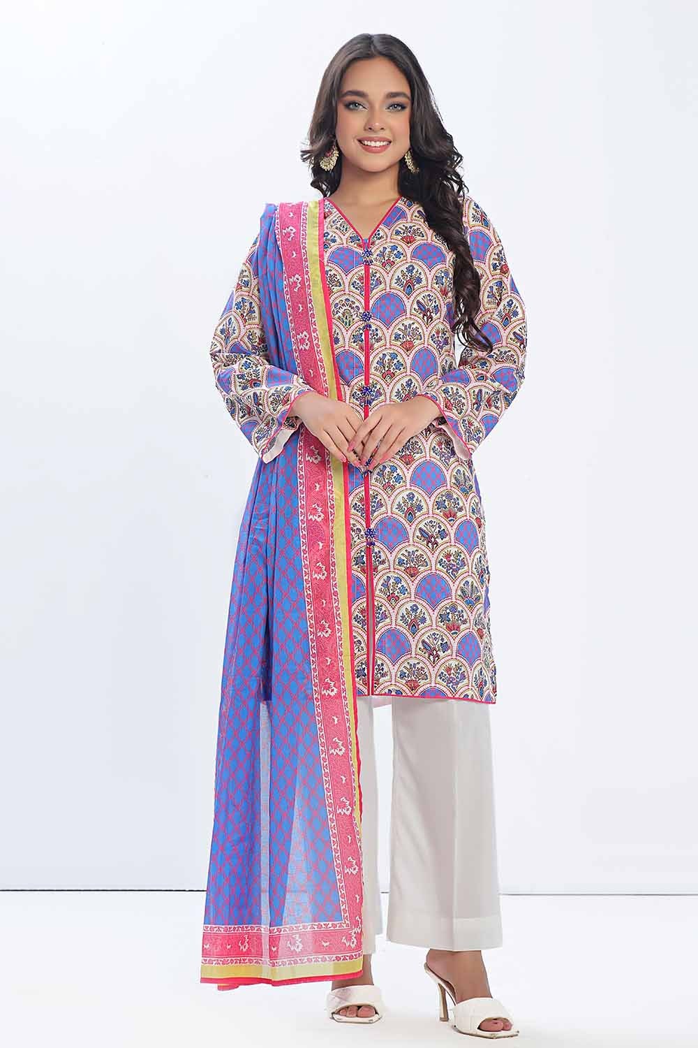 UAE -3 Piece Unstitched Printed Lawn Suit CLP-42205