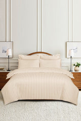 UAE-Cream Stripe Satin T-250 Quilt Cover Set 25