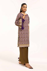 UAE -3 Piece Unstitched Embroidered Cotail Suit with Printed Twill Cotton Linen Dupatta CV-42009