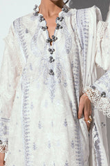 UAE -3 Piece Unstitched Embroidered Printed Denting Lawn Suit DN-42050