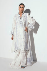 UAE -3 Piece Unstitched Embroidered Printed Denting Lawn Suit DN-42050