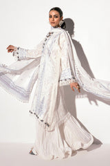 UAE -3 Piece Unstitched Embroidered Printed Denting Lawn Suit DN-42050