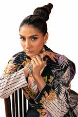 UAE -3PC Unstitched Diamantes Printed Lawn Suit with Denting Lawn Dupatta DN-42031