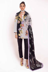 UAE -3PC Unstitched Diamantes Printed Lawn Suit with Denting Lawn Dupatta DN-42031