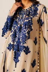 UAE -3 Piece Unstitched Embroidered Swiss Voile Suit with Embroidered Chiffon Dupatta LSV-52020