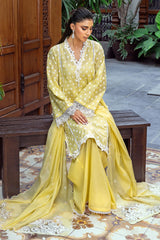 UAE -3 Piece Unstitched Lacquer Printed Lawn Suit with Embroidered Paper Cotton Dupatta PC-52001