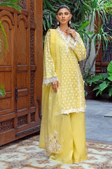 UAE -3 Piece Unstitched Lacquer Printed Lawn Suit with Embroidered Paper Cotton Dupatta PC-52001