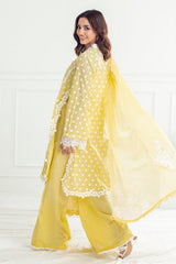 UAE -3 Piece Unstitched Lacquer Printed Lawn Suit with Embroidered Paper Cotton Dupatta PC-52001
