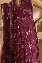 UAE -3 Piece Unstitched Embroidered Chiffon Suit with Embroidered Chiffon Dupatta LE-52014