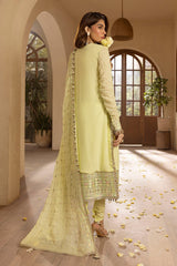 UAE -3 Piece Unstitched Embroidered Chiffon Suit with Embroidered Chiffon Dupatta LE-52003