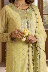 UAE -3 Piece Unstitched Embroidered Chiffon Suit with Embroidered Chiffon Dupatta LE-52003