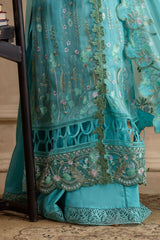 UAE -3 Piece Unstitched Embroidered Chiffon Suit with Embroidered Chiffon Dupatta LE-52005