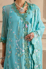 UAE -3 Piece Unstitched Embroidered Chiffon Suit with Embroidered Chiffon Dupatta LE-52005