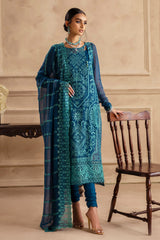 UAE -3 Piece Unstitched Embroidered Chiffon Suit with Embroidered Chiffon Dupatta LE-52004