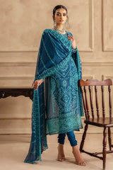 UAE -3 Piece Unstitched Embroidered Chiffon Suit with Embroidered Chiffon Dupatta LE-52004