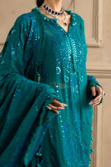 UAE -3 Piece Unstitched Embroidered Chiffon Suit with Embroidered Chiffon Dupatta LE-52017