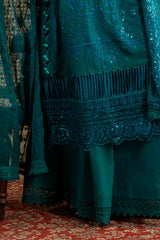 UAE -3 Piece Unstitched Embroidered Chiffon Suit with Embroidered Chiffon Dupatta LE-52017