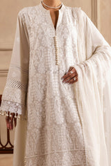 UAE -3 Piece Unstitched Embroidered Lawn Suit with Embroidered Chiffon Dupatta PM-52055