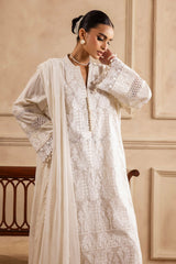 UAE -3 Piece Unstitched Embroidered Lawn Suit with Embroidered Chiffon Dupatta PM-52055