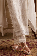 UAE -3 Piece Unstitched Embroidered Lawn Suit with Embroidered Chiffon Dupatta PM-52055