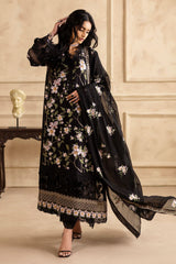 UAE -3 Piece Unstitched Embroidered Swiss Voile Suit with Embroidered Chiffon Dupatta LSV-52008
