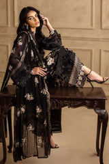 UAE -3 Piece Unstitched Embroidered Swiss Voile Suit with Embroidered Chiffon Dupatta LSV-52008