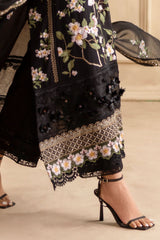 UAE -3 Piece Unstitched Embroidered Swiss Voile Suit with Embroidered Chiffon Dupatta LSV-52008