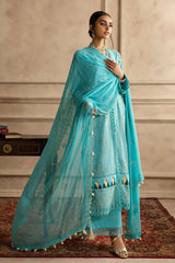 UAE -3 Piece Unstitched Embroidered Swiss Voile Suit with Embroidered Chiffon Dupatta LSV-52005