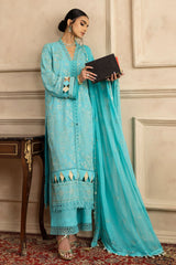 UAE -3 Piece Unstitched Embroidered Swiss Voile Suit with Embroidered Chiffon Dupatta LSV-52005
